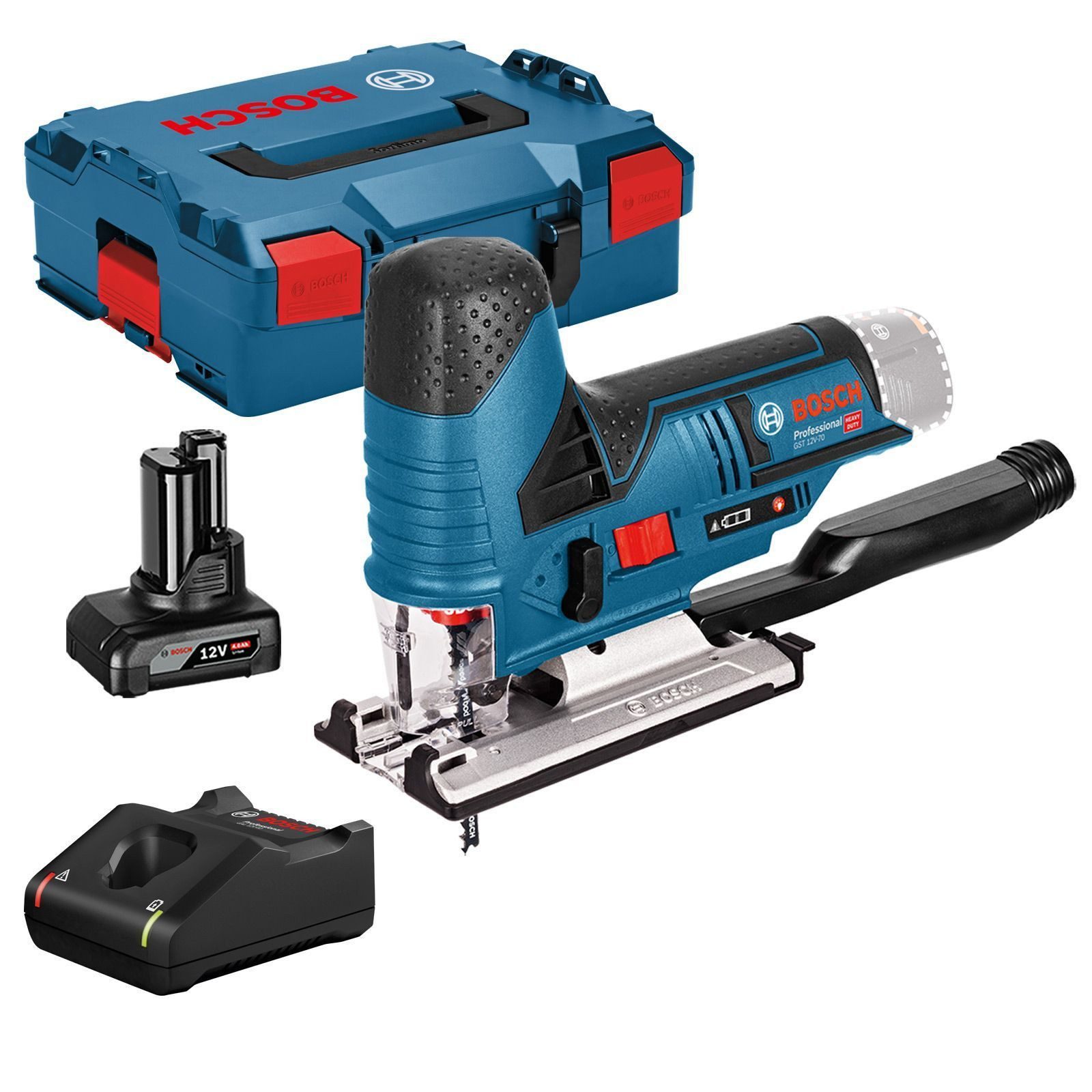 BOSCH Akku-Stichsäge Bosch Akku-Stichsäge GST 12V-70 / 1x 4,0 Ah Akku + Ladegerät in L-Boxx