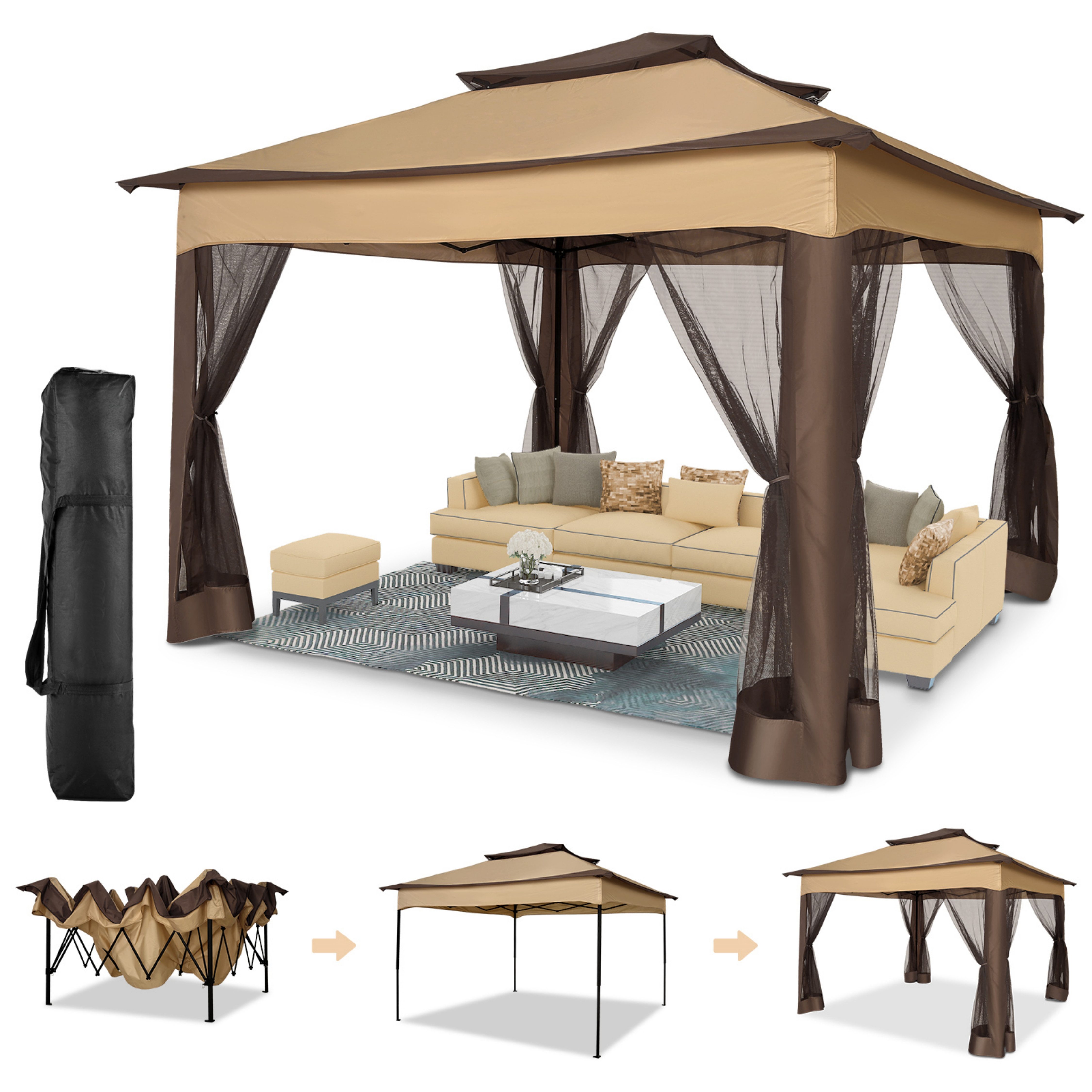 LUCKZON Pavillon 3 x 3 m günstig online kaufen