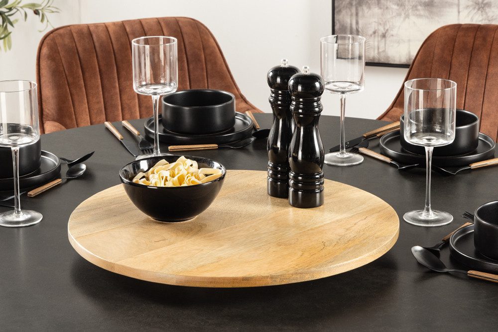 riess-ambiente Dekoteller MAKASSAR 50cm natur – Mangoholz, lackiert, handmade, Drehteller (Einzelartikel, 1 St), massiver Servierteller für Speisen & Dekoration – ideal fürs Esszimmer
