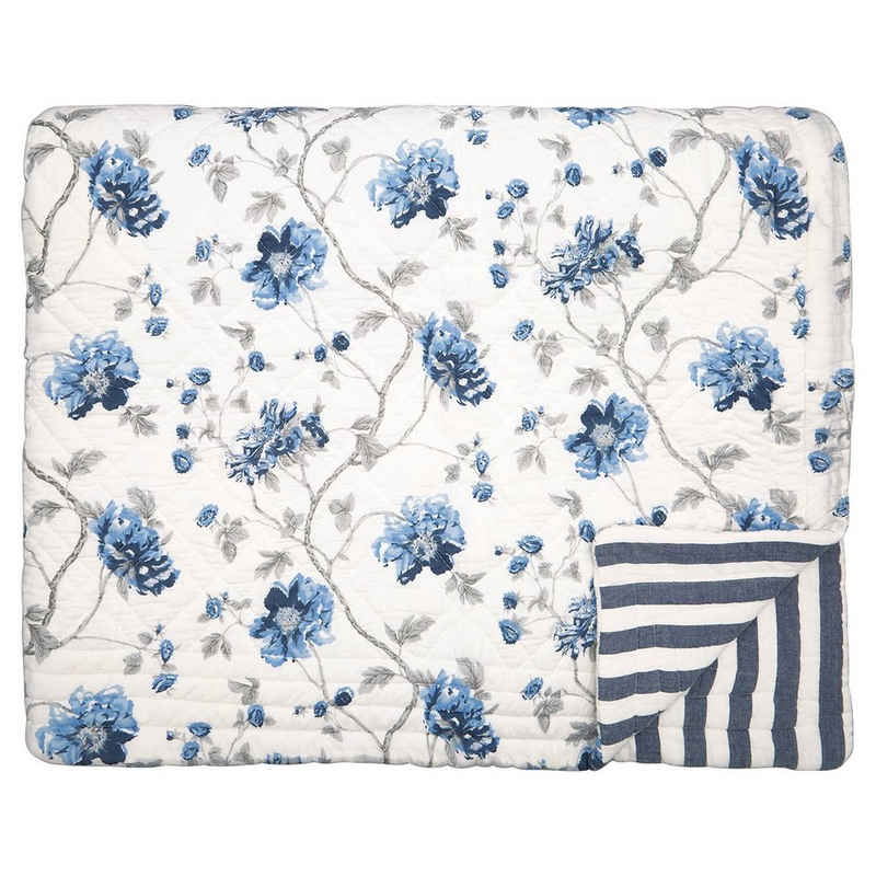 Wohndecke Greengate Quilt CHARLOTTE Weiß Blau 180x230, Greengate