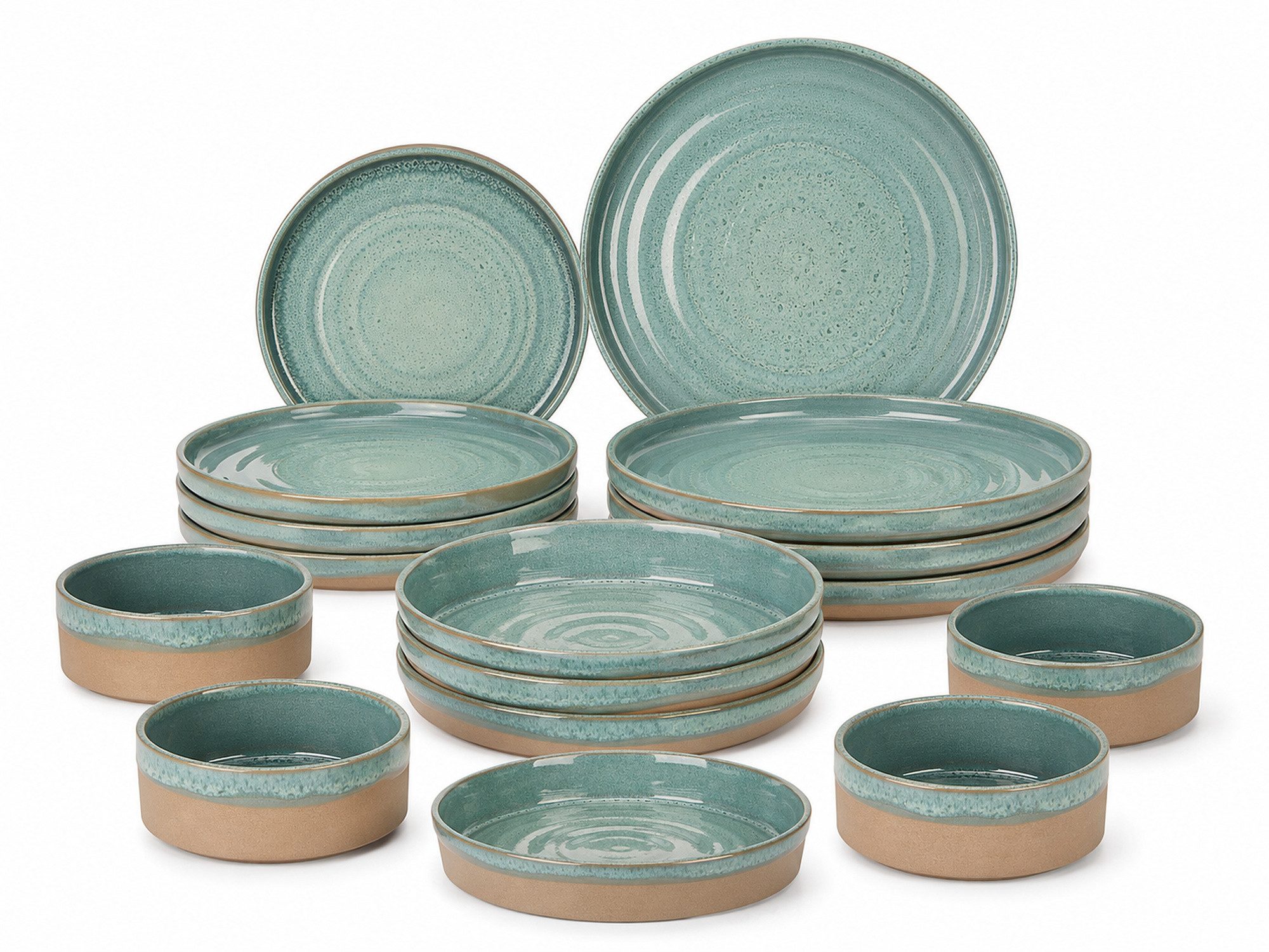 Cosy & Trendy Teller-Set Basalt, Geschirr-Set, 16-tlg. (16-tlg), 4 Personen, Steinzeug, Steinzeug, für 4 Personen, rund, spülmaschinengeeignet