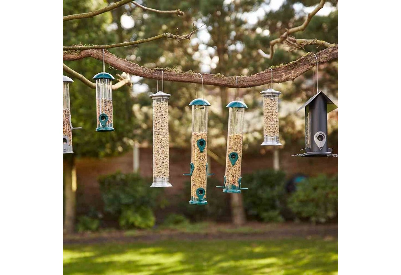 Thumbnail - Siena Garden Vogelhaus Vogelfuttersäule Aluminium Line für Nüsse, 24 cm