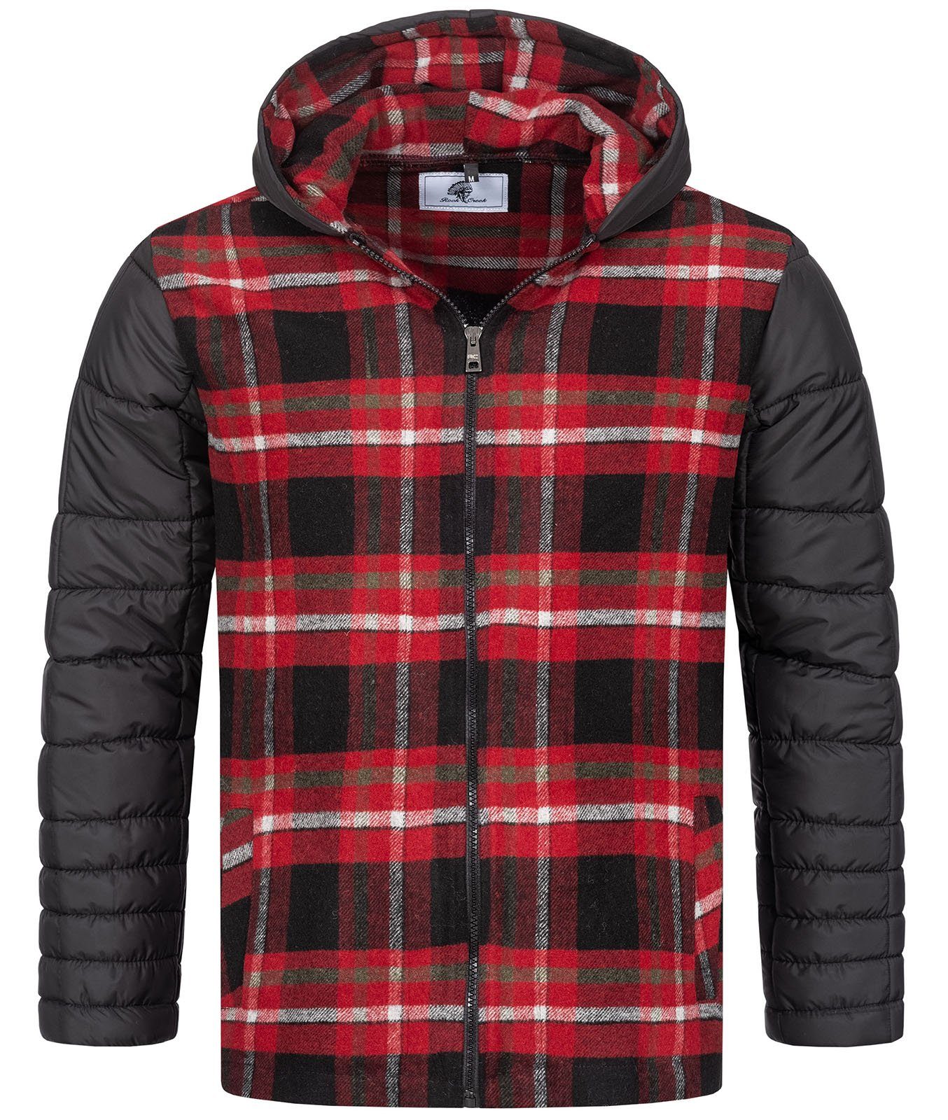 Rock Creek Steppjacke Herren Flanelljacke mit Kapuze H-265