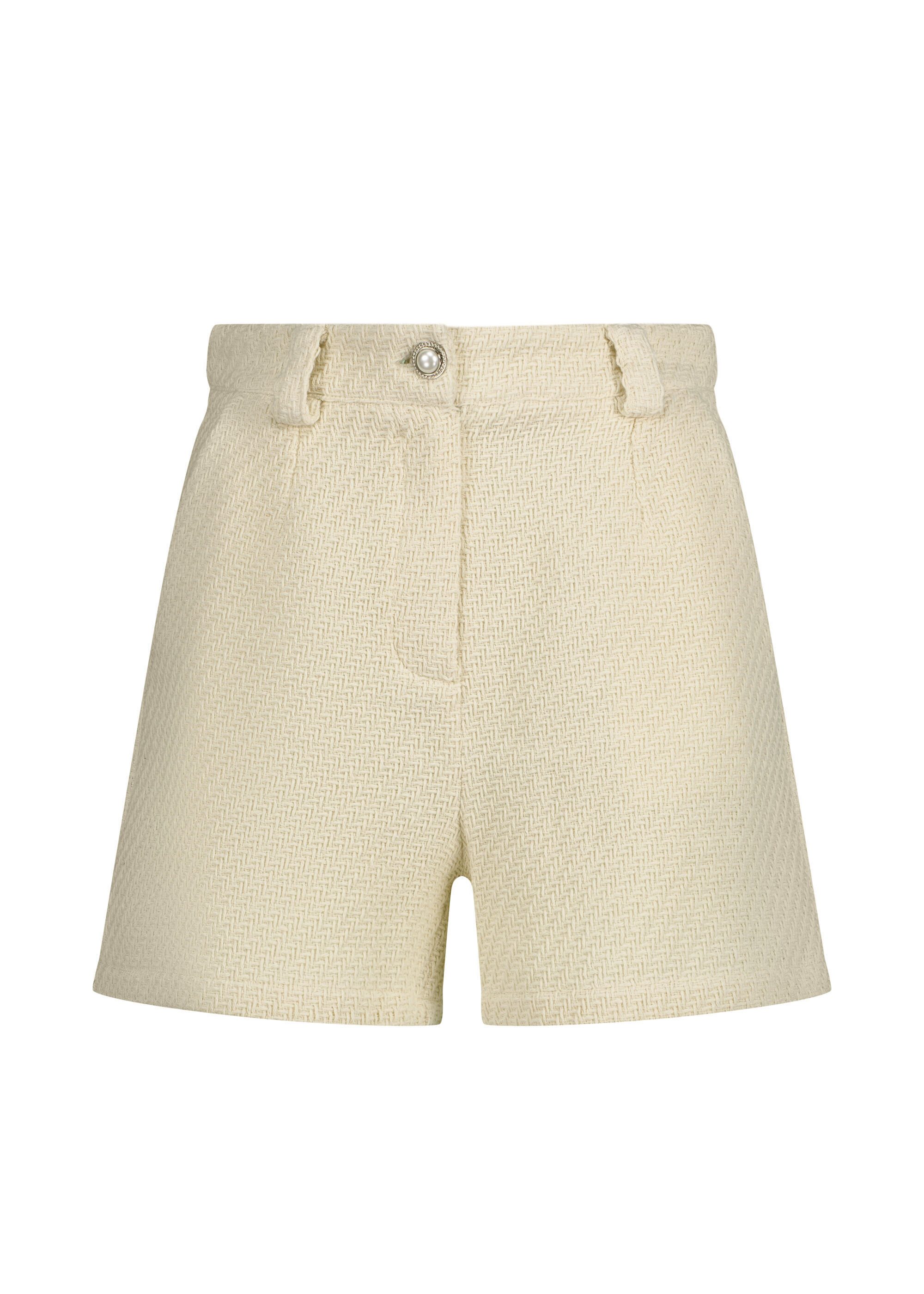 Nicowa Shorts PALOWI aus italienischem Bouclé-Stoff mit Perlenknopf günstig online kaufen