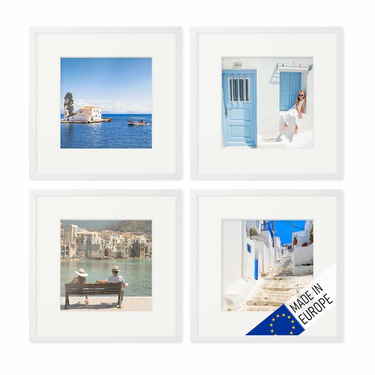 PHOTOLINI Bilderrahmen Echtholz 4er Set 30x30 günstig online kaufen