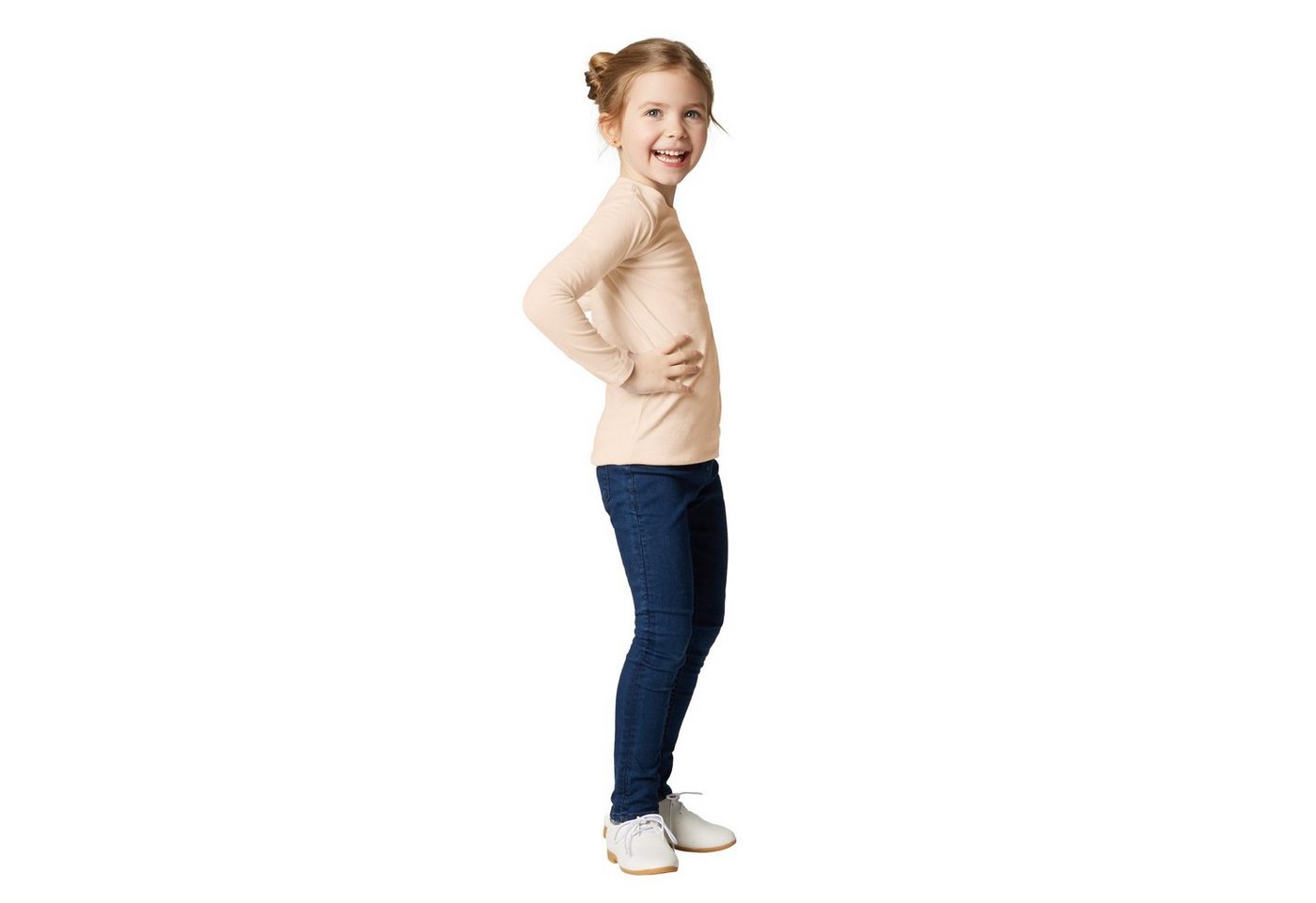 dressforfun Longsleeve Langarmtop, Für viele Outfits & Auftritte, Rundhals mit (Freizeitoberteil, Konfektionsgröße 116 (5-7 Jahre) Einfarbiges Langarm-Shirt für Kinder, Fester Stoff, hoher Tragekomfort
