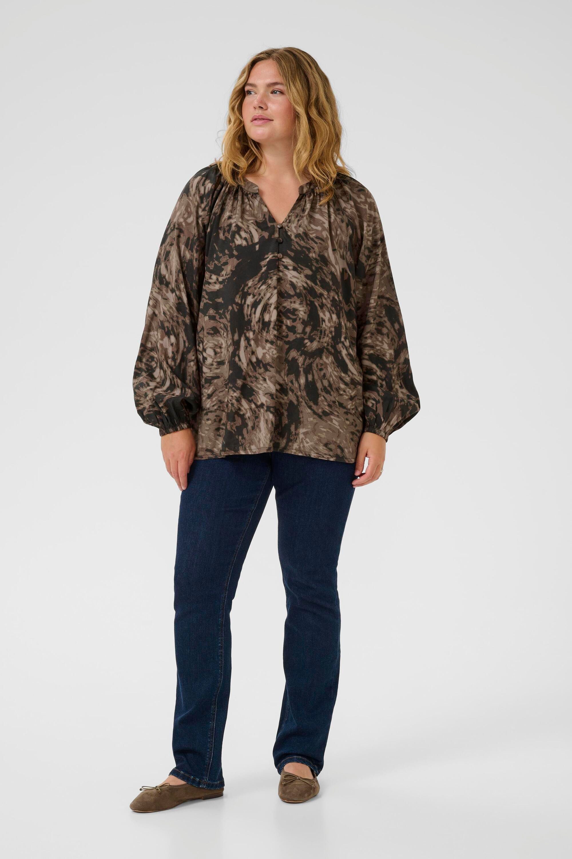 KAFFE Curve Kurzarmbluse Kurzarm-Bluse KCjamia Große Größen günstig online kaufen