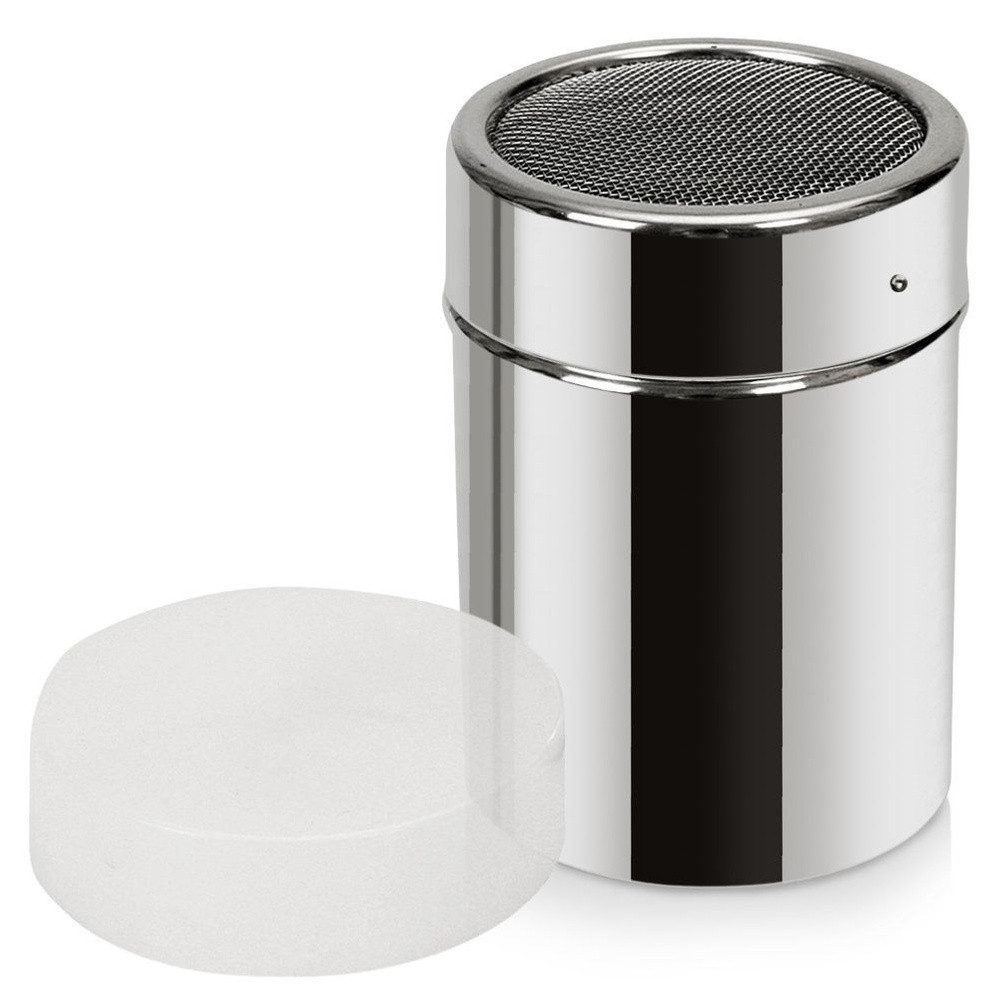 Orion Group Puderzuckerstreuer mit Edelstahlsieb und transparentem Deckel, (2-tlg), mit Sieb, transparenter Deckel, 300ml