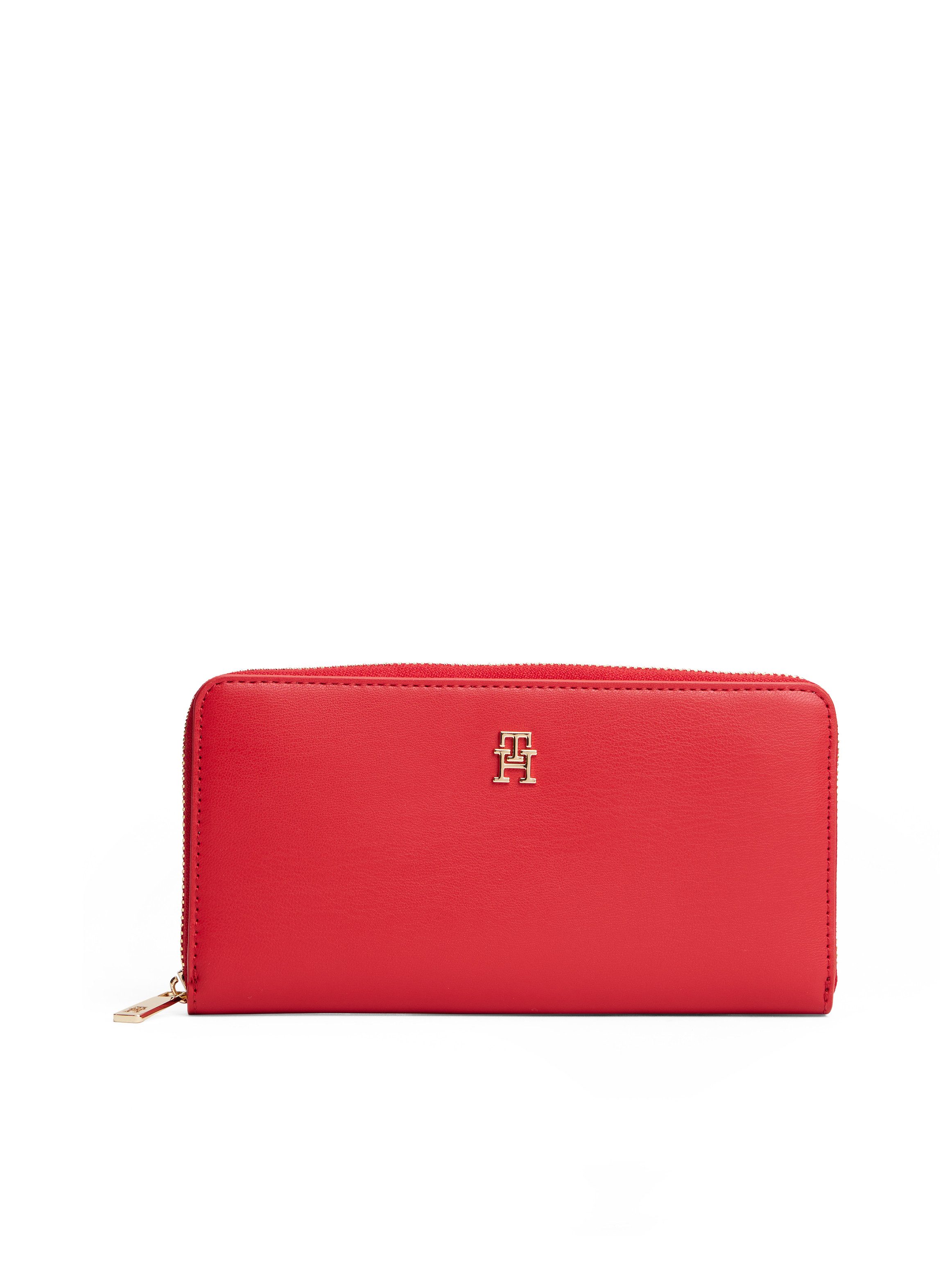 Tommy Hilfiger Geldbörse TH ICON LRG ZA, Damen Geldbeutel, Portemonnaie mit edlem TH-Logoelement