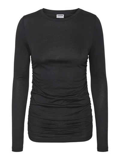 Noisy may T-Shirt »NMAPRIL L/S O-NECK ROUCHING TOP - 27021286« (1-tlg) 4160 in Schwarz