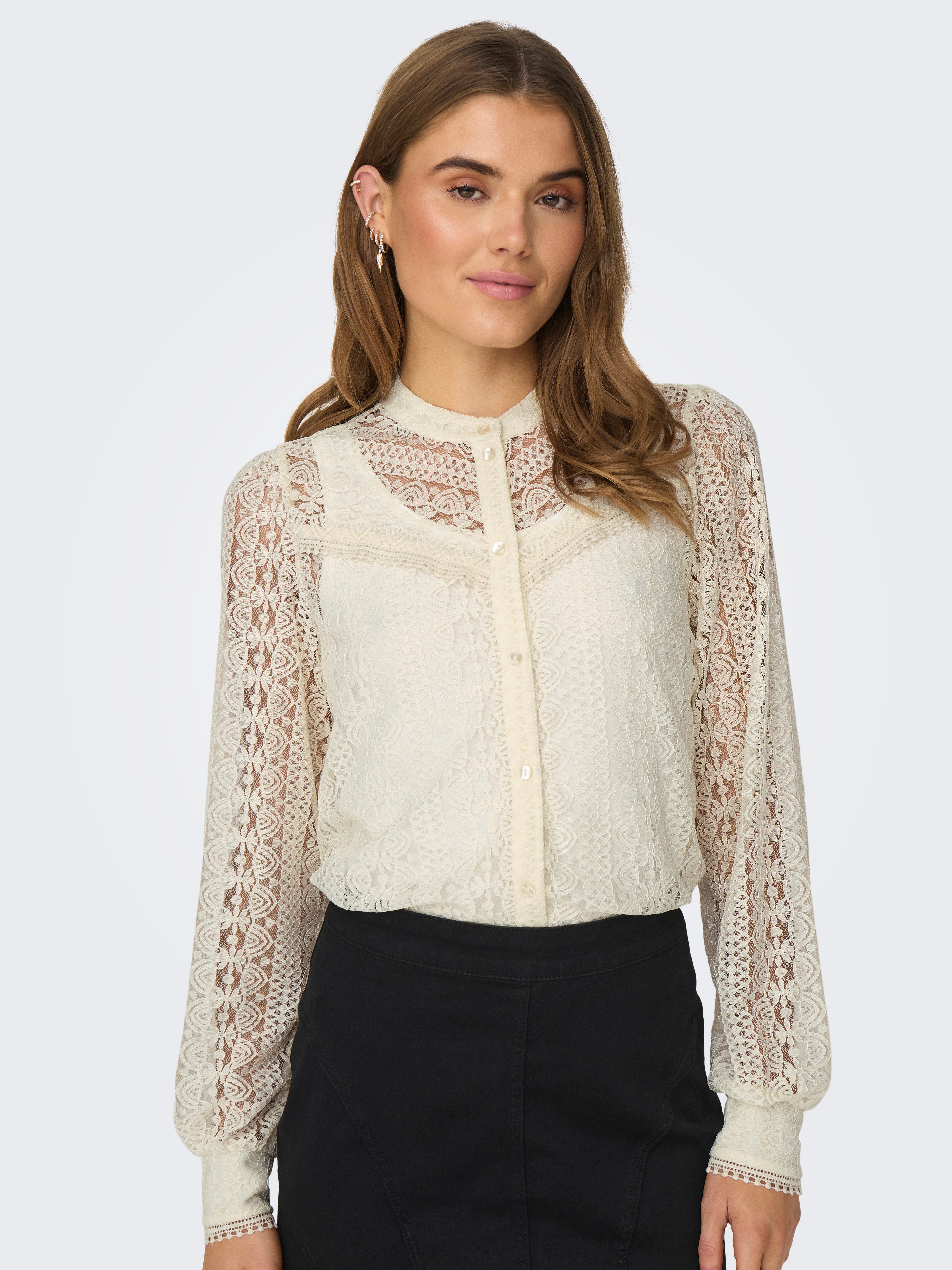 ONLY Spitzenbluse ONLREBA LACE L/S SHIRT günstig online kaufen