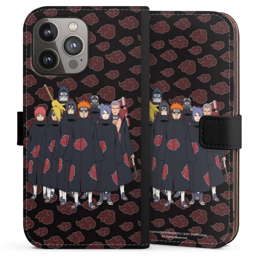 DeinDesign Handyhülle Akatsuki Naruto Shippuden Offizielles Lizenzprodukt  Akatsuki Group, Apple iPhone 14 Pro Max Hülle Handy Flip Case Wallet Cover