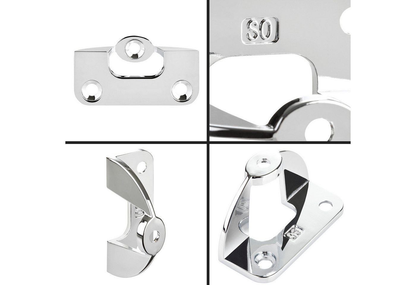 Thumbnail - SO-TECH® Möbelbeschlag Möbelgriffadapter 45 x 19,5 x 26 mm, max. Türdicke 20 mm, Chrom poliert, inkl. Montagematerial fü...