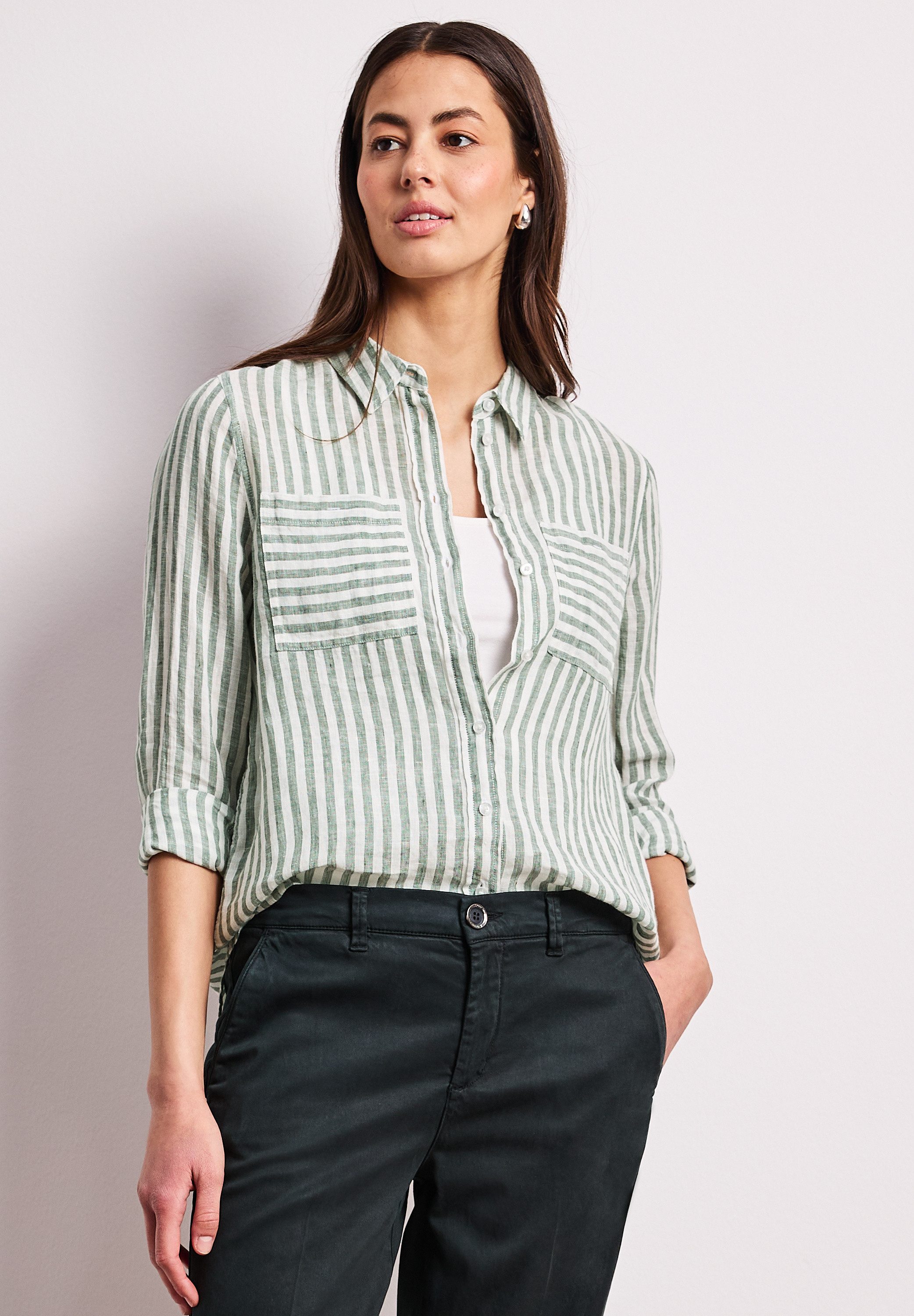STREET ONE Hemdbluse mit Streifen Muster