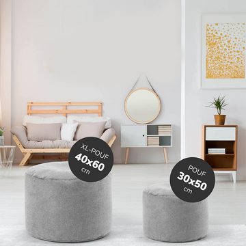 EBUY Pouf Runder gepolsterter Sitzhocker für das Wohnzimmer in Grau (1-St)
