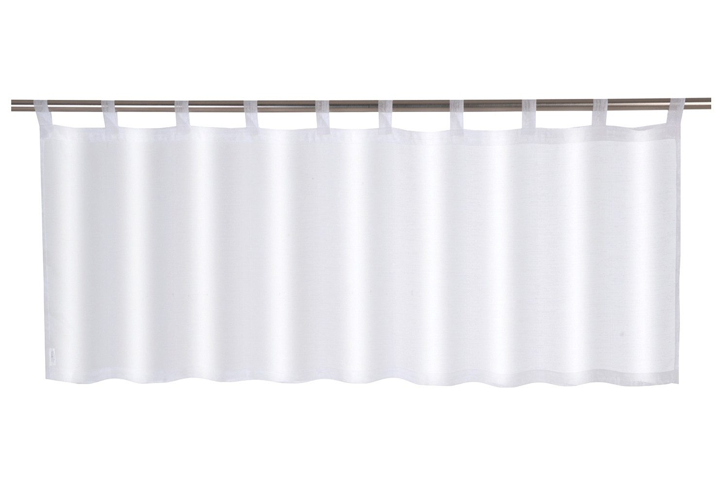 Home4You Scheibengardine, 140 x 50 cm, Weiß, Polyester, Transparent (1 St), Schlaufen, transparent, Polyester