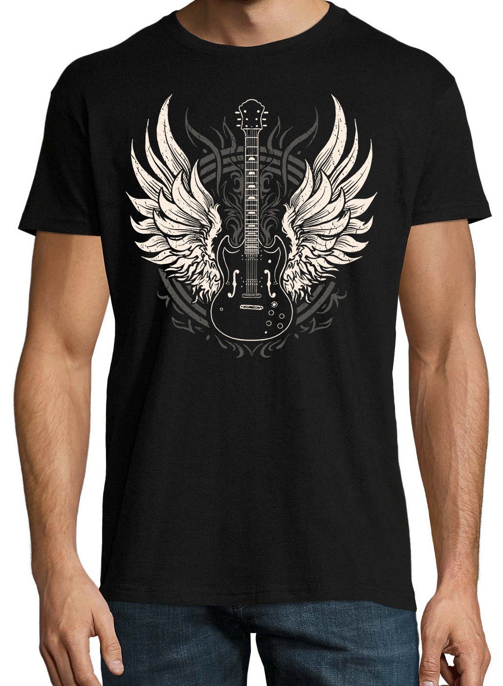 GitarreFlügel Herren T-Shirt lustigem T-Shirt mit Schwarz Spruch Designz Youth