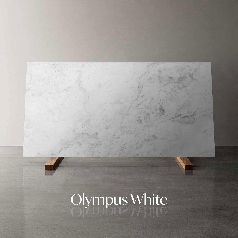 Beistelltisch, MAGNA ECHTEM Wohnzimmer rund, Tisch Metallgestell, FLORENZ mit Atelier White Olympus Ø50x52cm schwarz Couchtisch MARMOR,