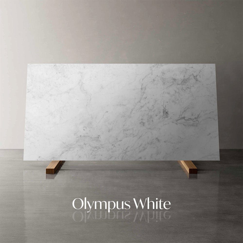 White MAGNA Sofatisch rund, Olympus Atelier Teakholz MARMOR, LAKE Couchtisch TAHOE Gestell, Beistelltisch, Ø70x42cm ECHTEM mit