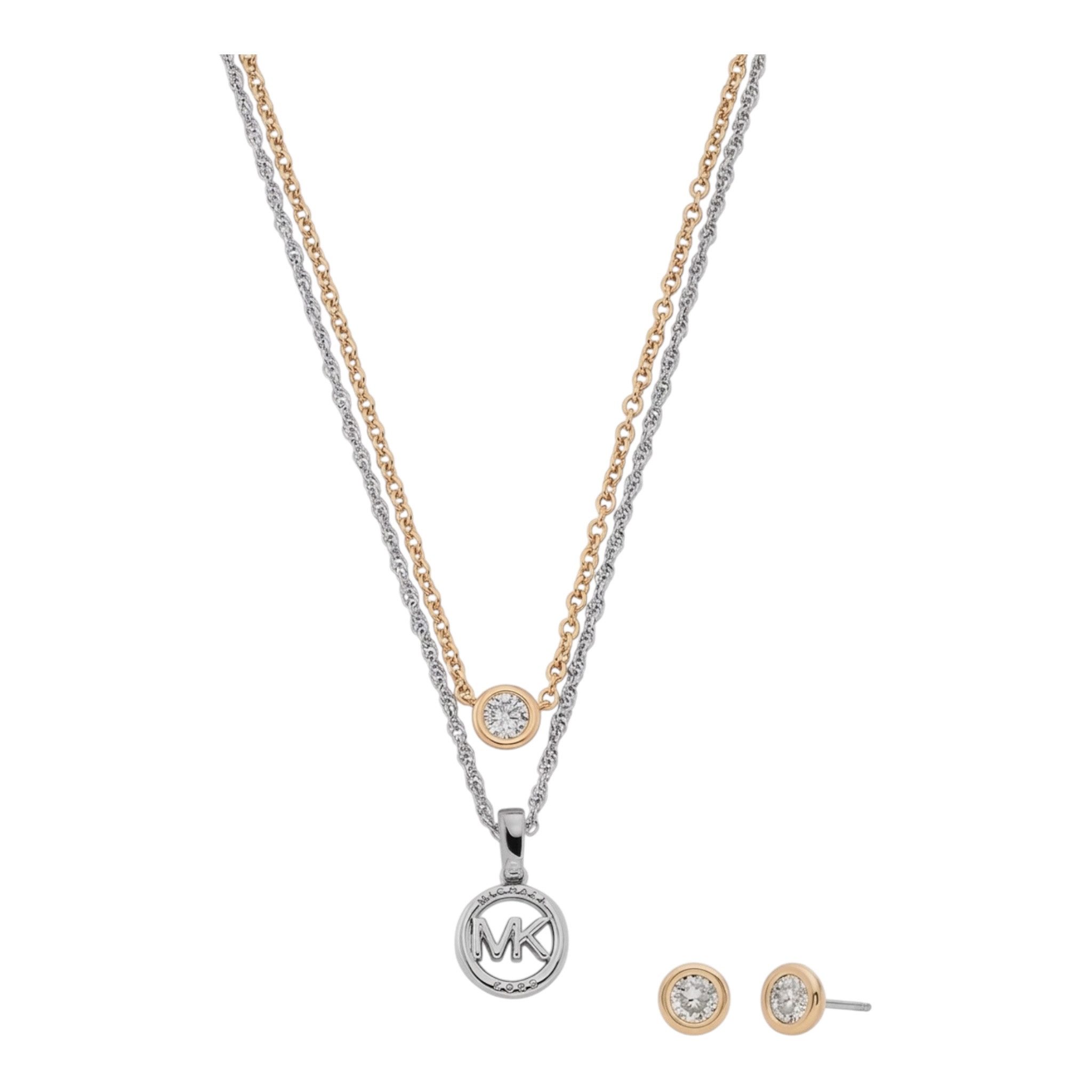 MICHAEL KORS Charm-Ketten-Set Schmuckset – Halskette & Ohrringe Two Colour
