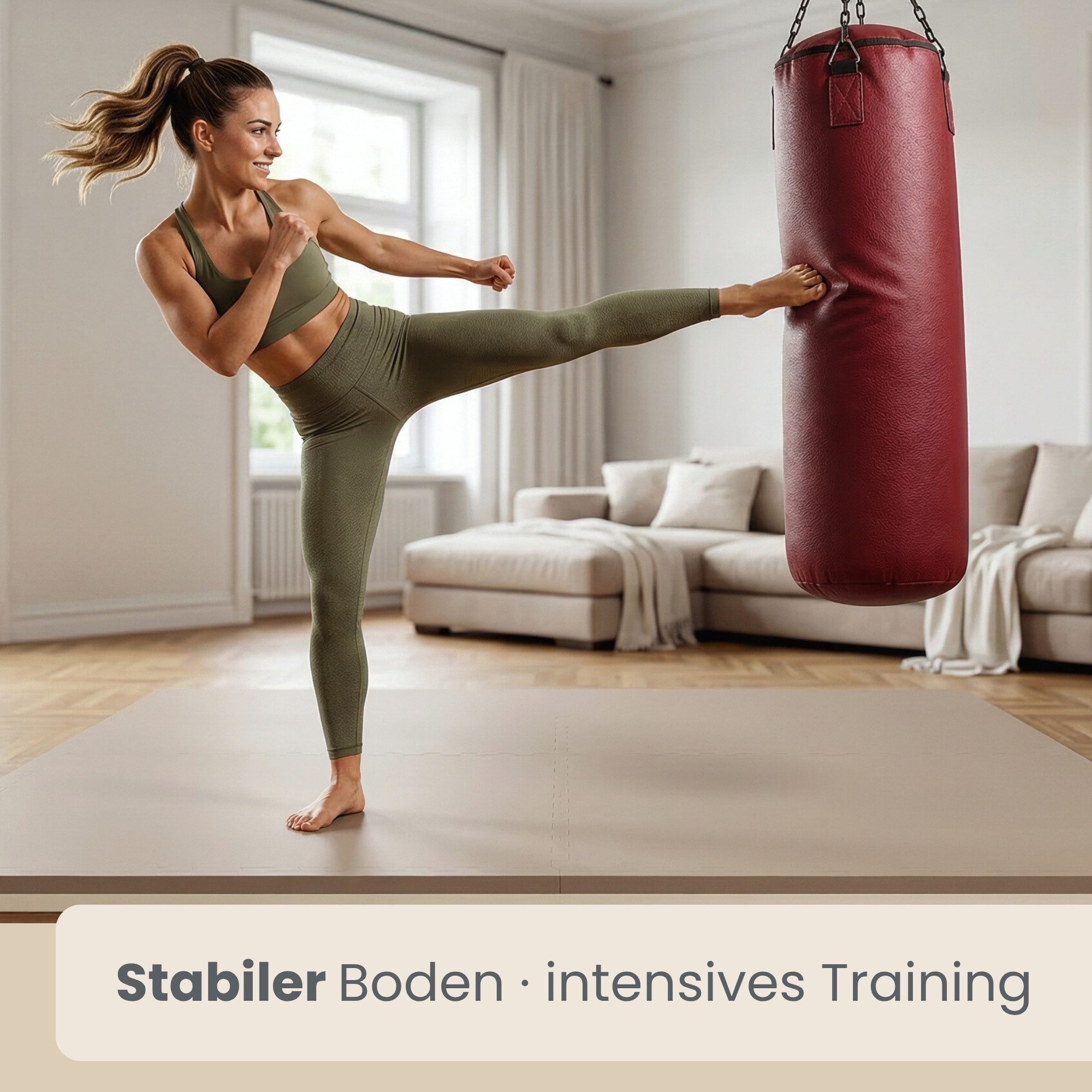 eyepower Kampfsportmatte 2er Set: 4cm Kampfsport Bodenschutz für Zuhause - Bodenmatte mit Rand, 90 x 90 x 4 cm EVA Puzzlematte - Dojo Boden - Boxmatte - Karate & Judo