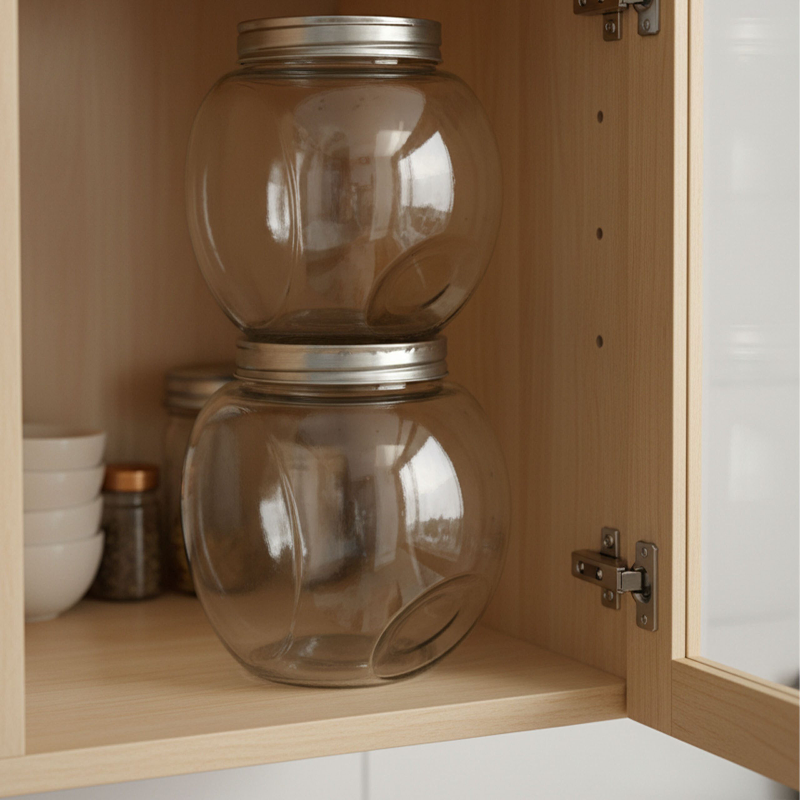 relaxdays Vorratsglas Bonbonglas 2er Set 2 Liter, Glas, (2er Set, 2-tlg) – Bild 5 von 5
