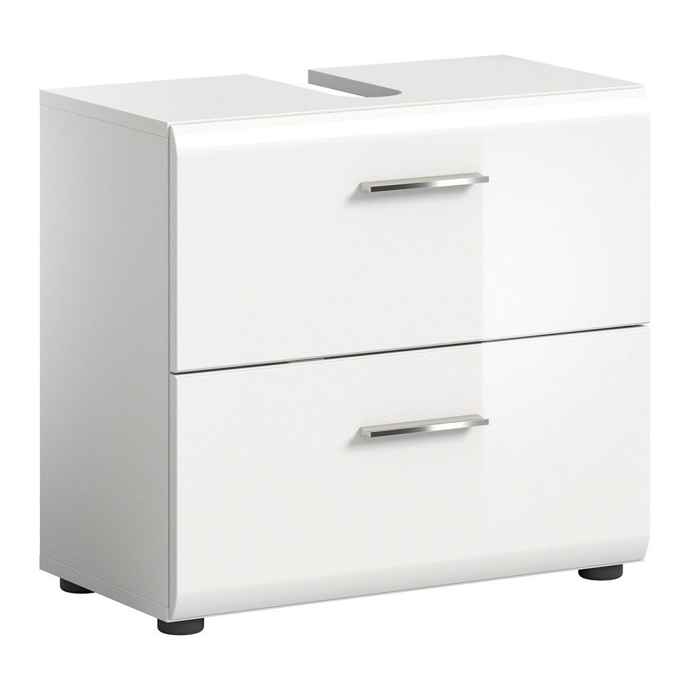 xonox.home Waschbeckenunterschrank Waschbeckenunterschrank Ice, mit Schubkästen, weiß / weiß Hochglanz (1-St) Badmöbel, Einzelltyp