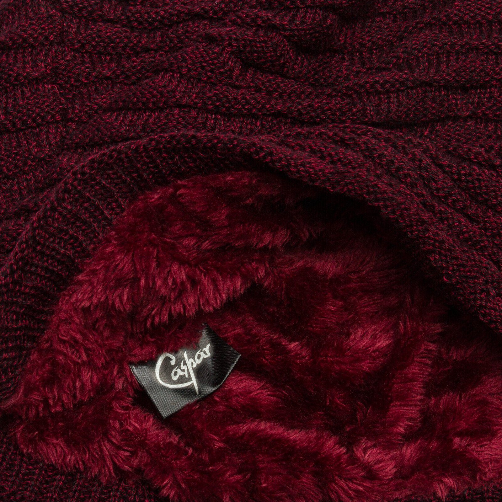 Caspar Beanie MU172 gefütterte Feinstrick Winter Mütze mit stylischem Welle günstig online kaufen