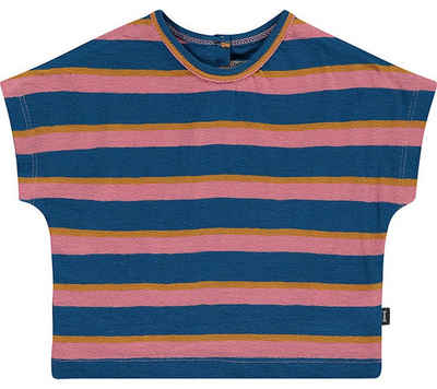 Imps&Elfs T-Shirt »IMPS&ELFS Freizeit T-Shirt gestreiftes Rundhals-Shirt für Kinder Kurzarm-Shirt Blau/Pink«