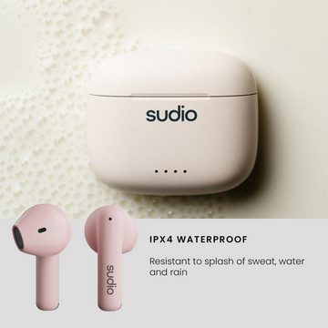 sudio mit Bluetooth, Touch Control mit kompakter kabelloser Ladeschale IPX4 In-Ear-Kopfhörer (Natürliches Licht für eine angenehme Atmosphäre in moderner Architektur., geräuschdurchlässige mit integriertem Mikrofon Premium Crystal Sound)
