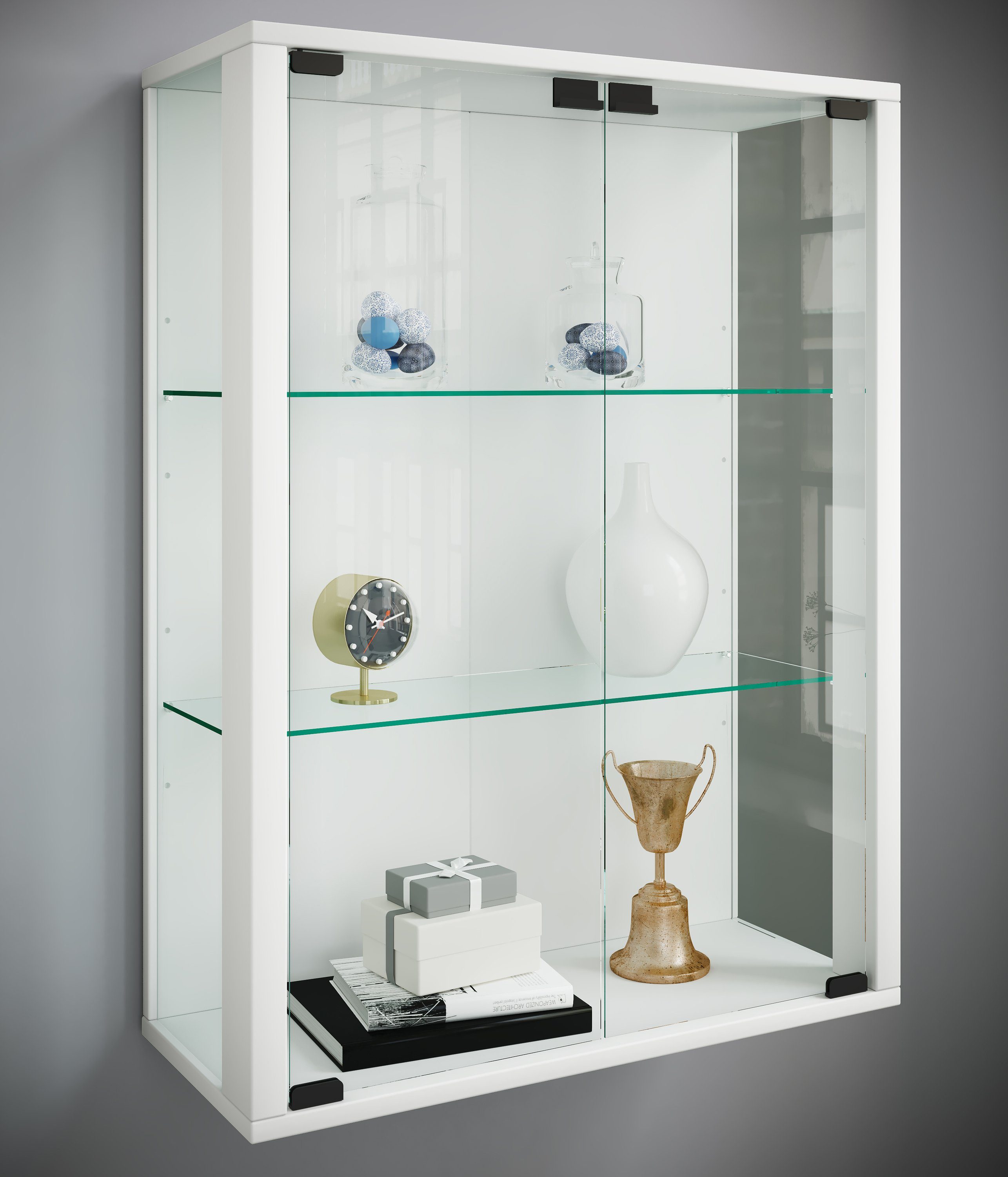 VCM Hängevitrine Wandvitrine Hängevitrine Glasvitrine Glas Udina M