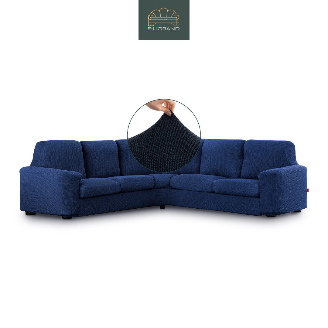 Belmarti Ecksofahusse 1-teiliger elastischer Ecksofabezug, made in Spain, elastisches Material, hochwertiger und langlebiger Baumwollmix
