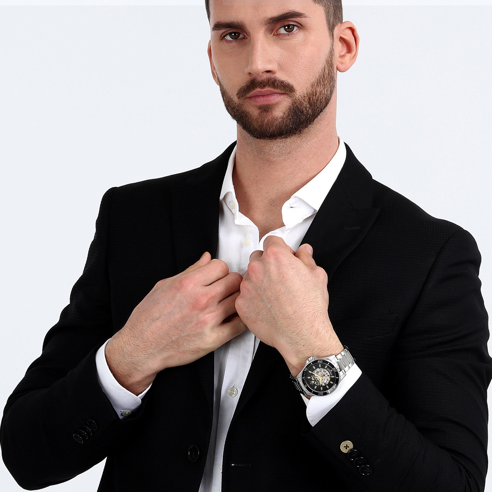 MASERATI Automatikuhr Sfida R8823140014, 44 mm – Herrenarmbanduhr mit Edelstahlband, Sportlich-eleganter Zeitmesser mit Automatikwerk
