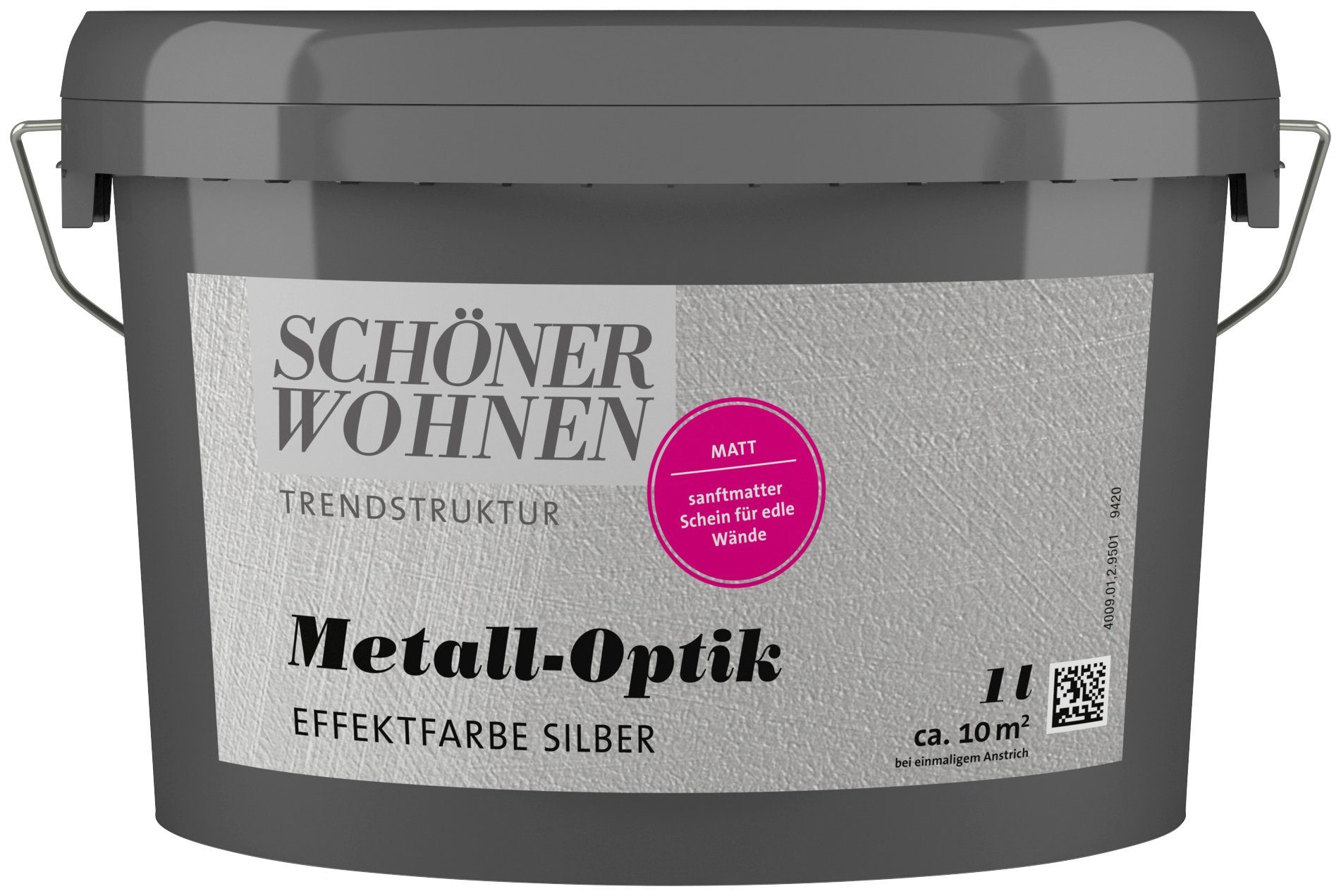 Look silber matt, Metall-Optik TRENDSTRUKTUR FARBE SCHÖNER Effektfarbe, Wandfarbe Effektfarbe im metallischen WOHNEN