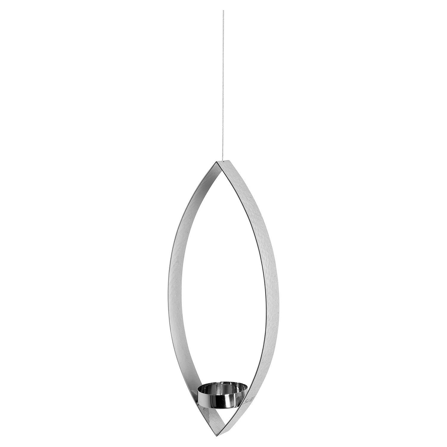 Fink Teelichthalter Teelichthalter MARUF - silberfarben - Edelstahl - H.26cm x B.5,5cm (1 St., Kerzenhalter), gehämmert - outdoorgeeignet
