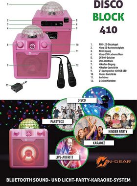N-GEAR DISCO410 Karaoke & Party Bluetooth Lautsprecher Bluetooth-Lautsprecher (Discolicht, Mikrofon)