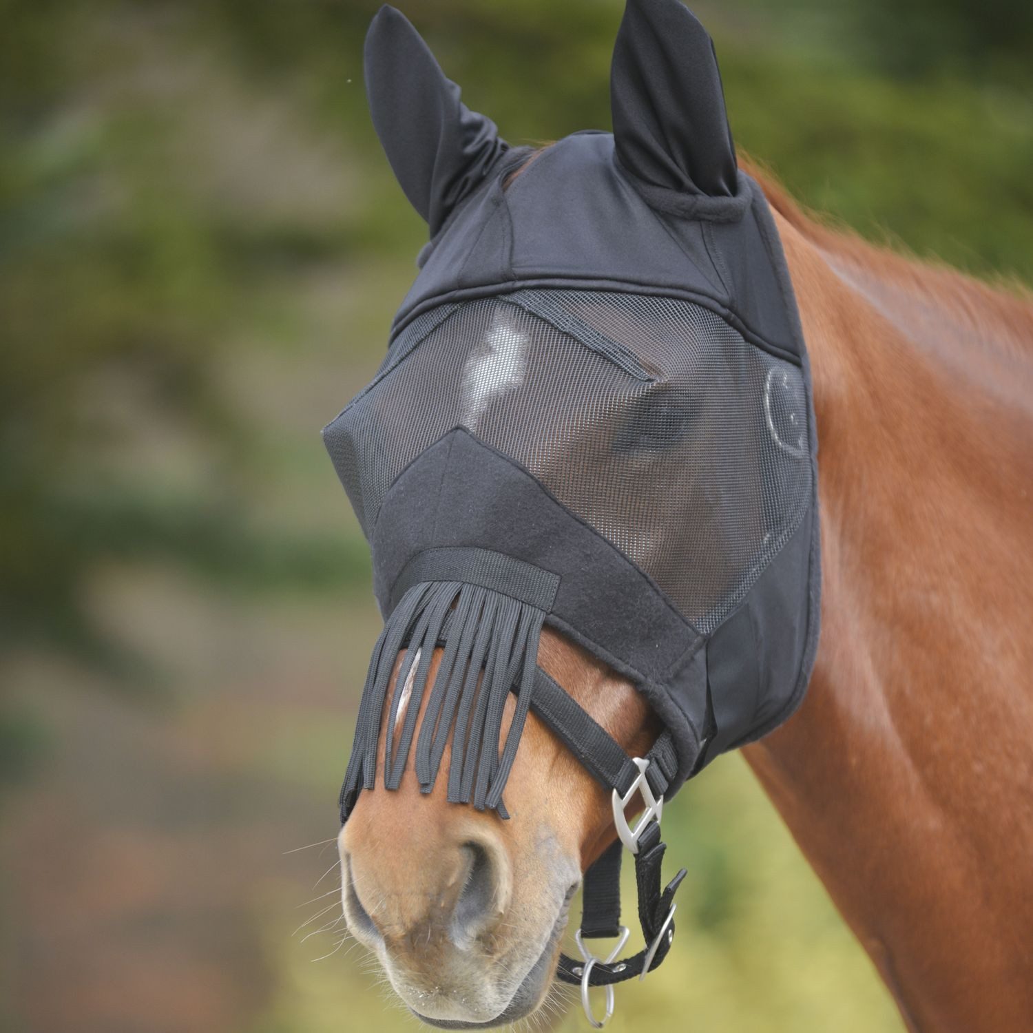 Fliegenmasken Waldhausen Fliegenmaske Premium mit Ohren und Nasenfransen