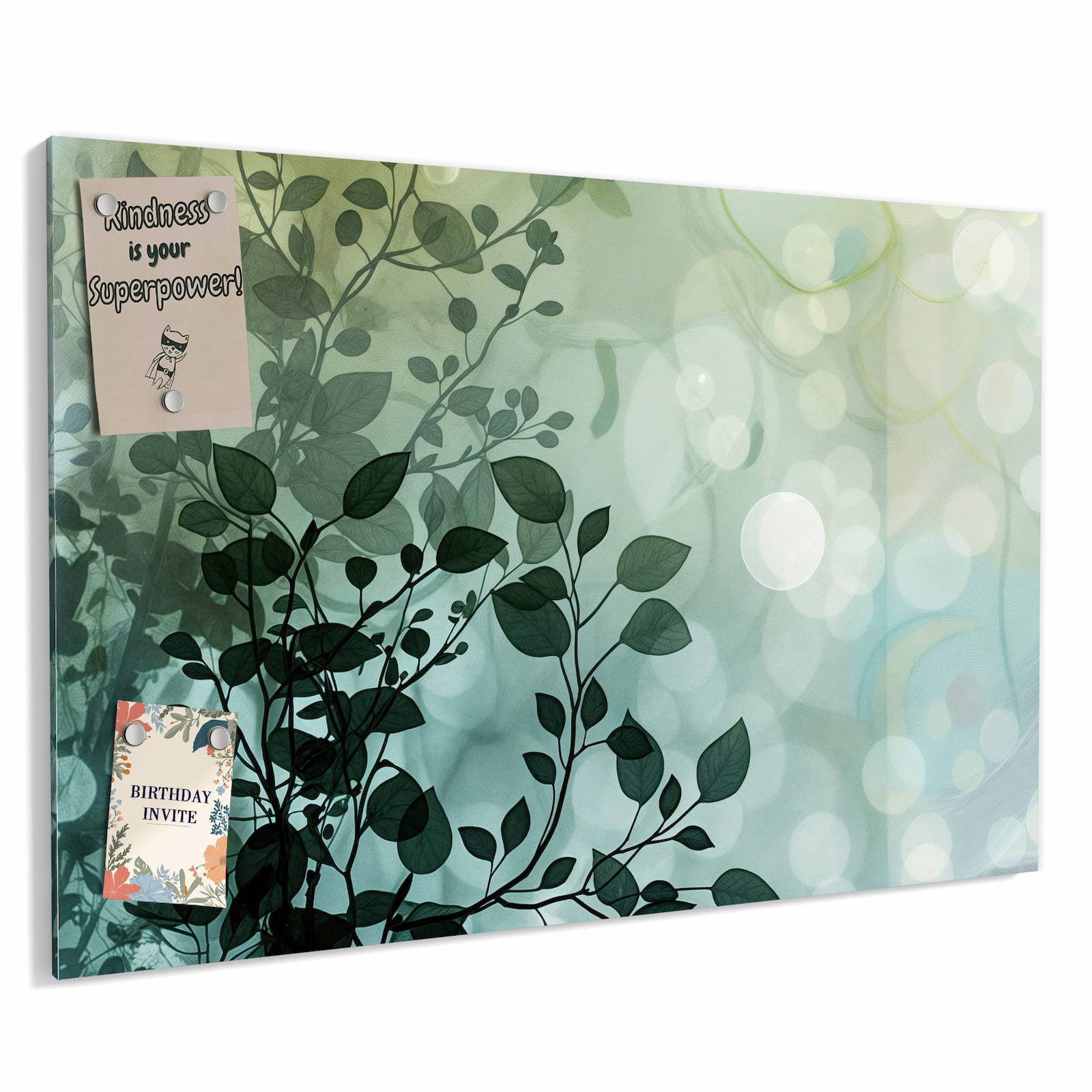 Primedeco Memoboard Metall Blättertraum – beschreibbar & magnetisch, (Inklusive Stift, Magnete und Montagematerial, 1-tlg., 9 verschiedene Größen), Magnetisch und Beschreibbar