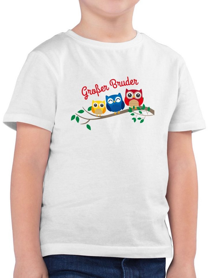 Shirtracer T-Shirt großer Bruder Eulen - Geschwister Bruder und Schwester -  Jungen Kinder T-Shirt Outfit Geschenk