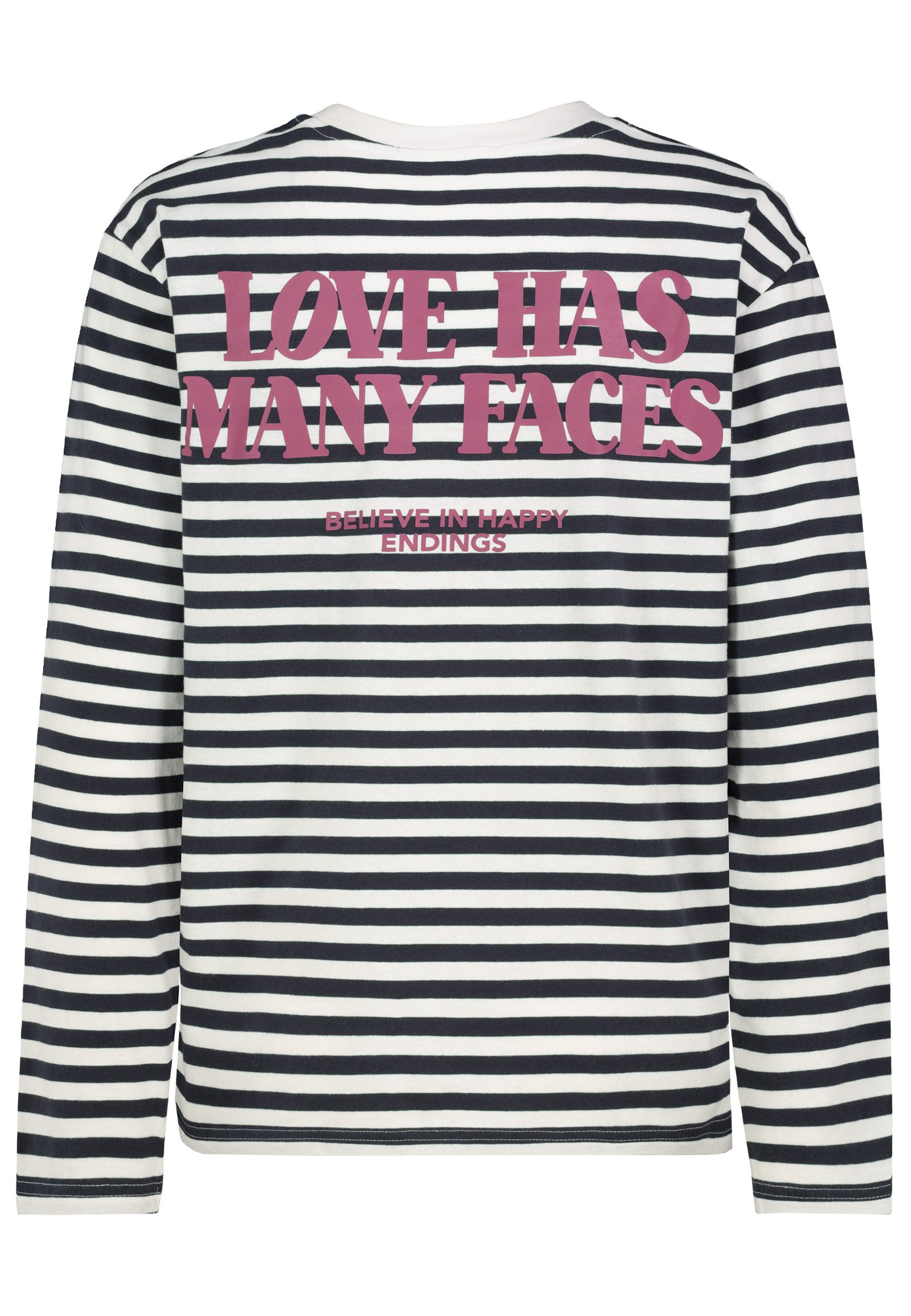 SUBLEVEL Langarmshirt Damen Shirt mit Streifen und Print langarm, lockerer günstig online kaufen