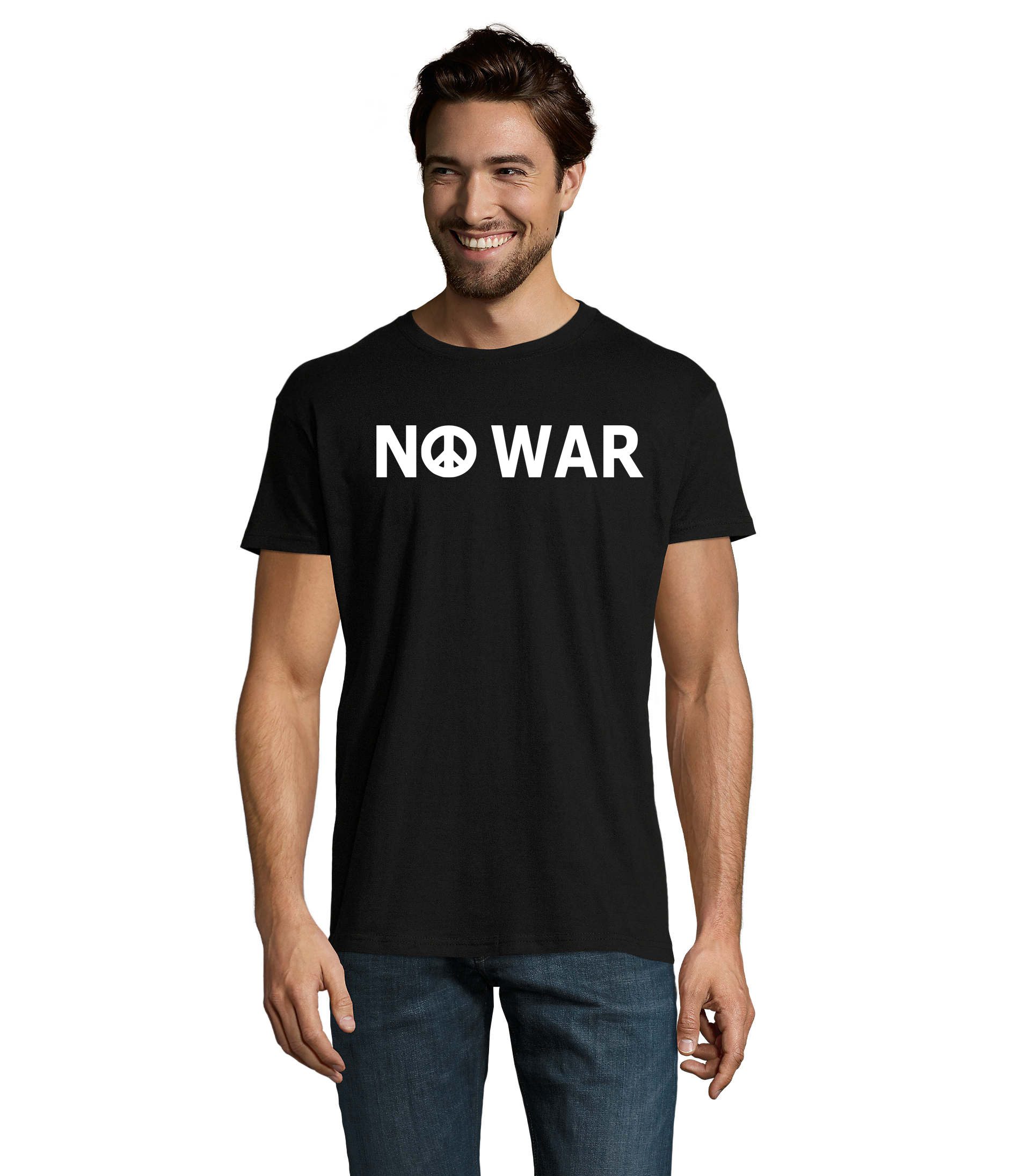 T-Shirt No War Herren T-Shirt Friedenssymbol Statement Print Streetwear Mode
