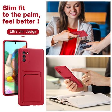 CoolGadget Handyhülle Rot als 2in1 Schutz Cover Set für das Samsung Galaxy A13 5G / A04s 6,5 Zoll, 2x Glas Display Schutz Folie + 1x Case Hülle für Galaxy A13 5G A04s