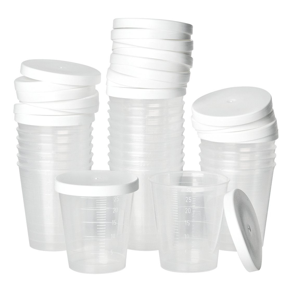 Cosmin 3er Set Mini-Becher 59ml - Doppelwandige Schnapsgläser Mit Strohhalm & Deckel