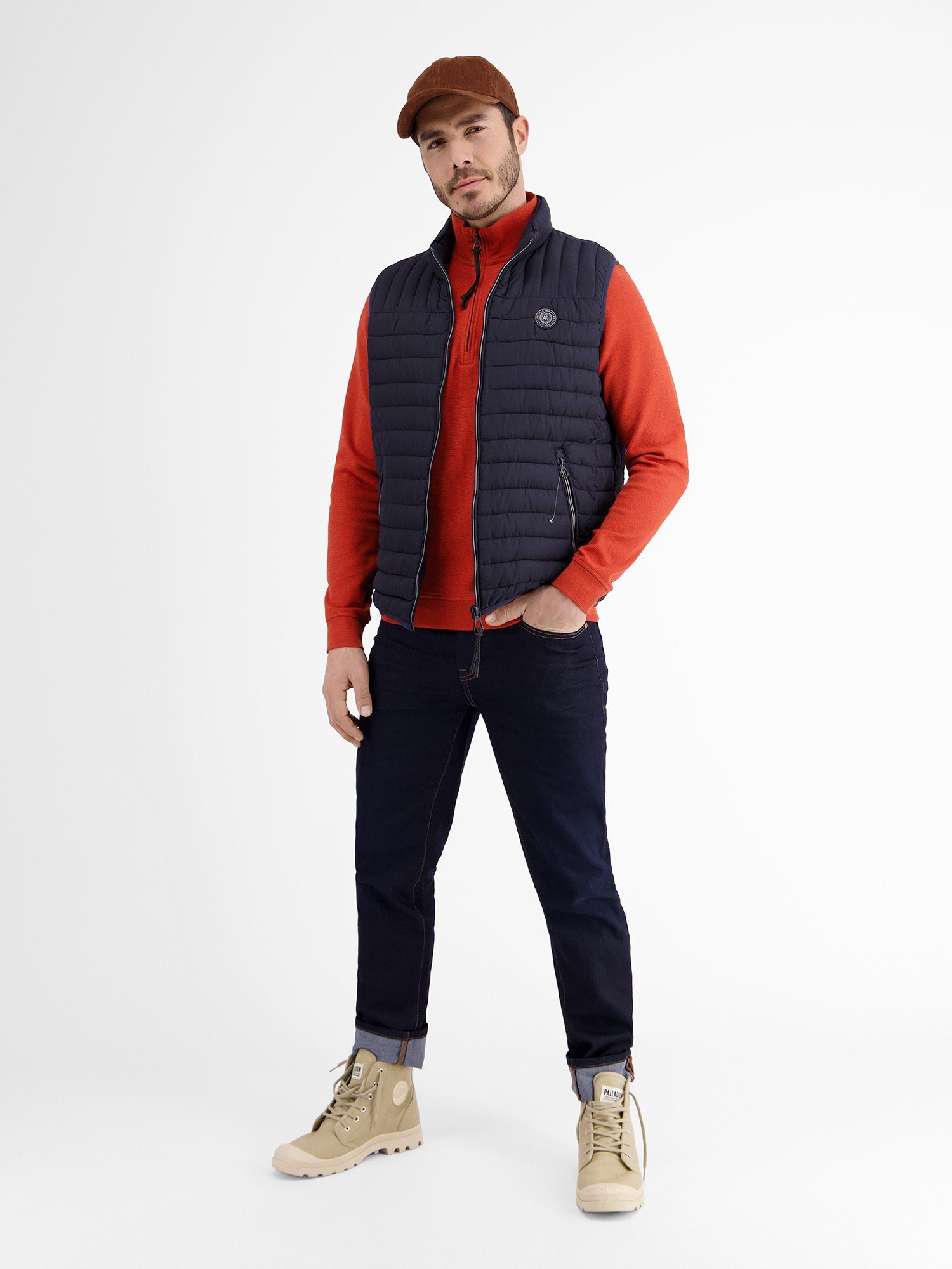 LERROS in Strukturqualität LERROS Sweatjacke Sweat-Troyer RED LAVA