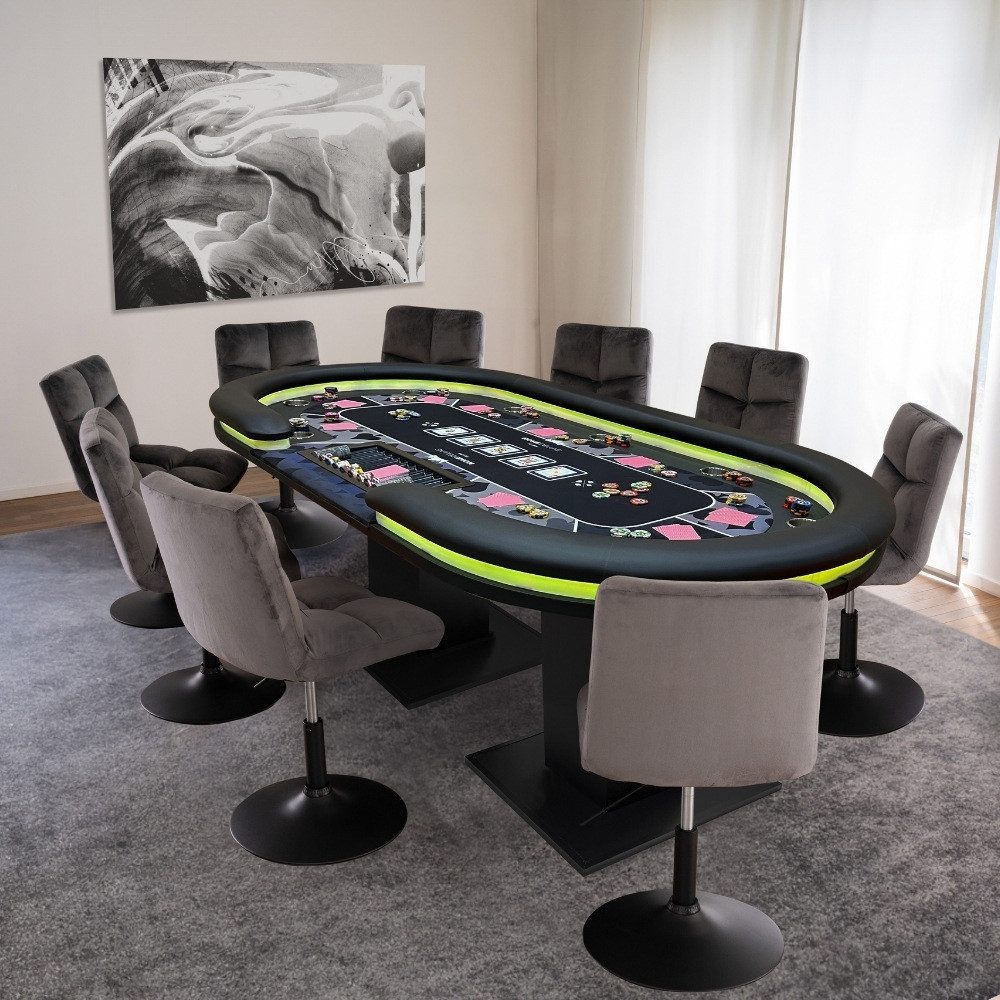 HOME DELUXE Spieltisch LED Pokertisch FLUSH 213 x 106 x 78 cm, (1-tlg), mit günstig online kaufen