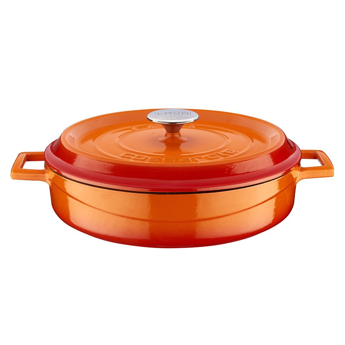 LAVA Bräter LAVA Emaillierter Gusseisen-Schmortopf mit Deckel, Ø 28 cm, 3,51 Liter, Gusseisen (2-tlg), emailliertes Gusseisen, backofengeeignet