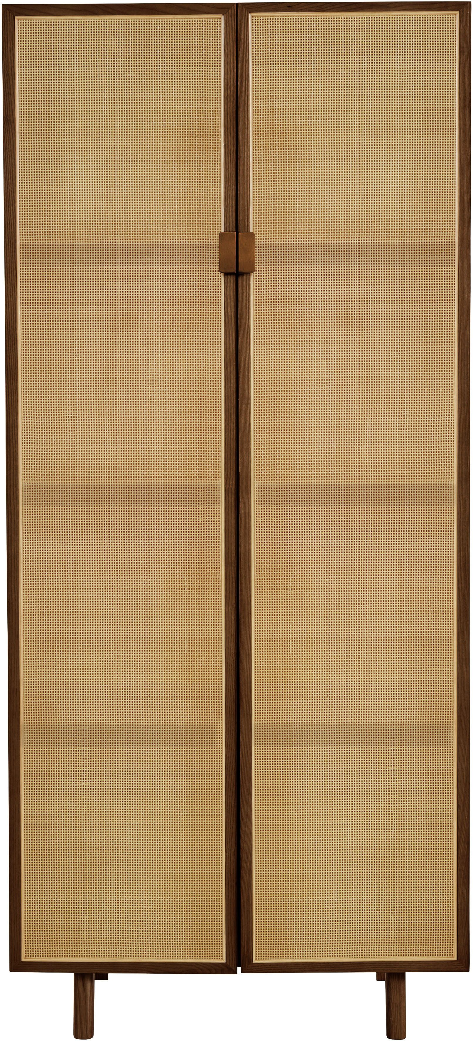 LeGer Home by Lena Gercke Highboard Lina, Mit Rattan Einsatz, 4 Innenfächer, teilmassiv – Bild 3 von 5