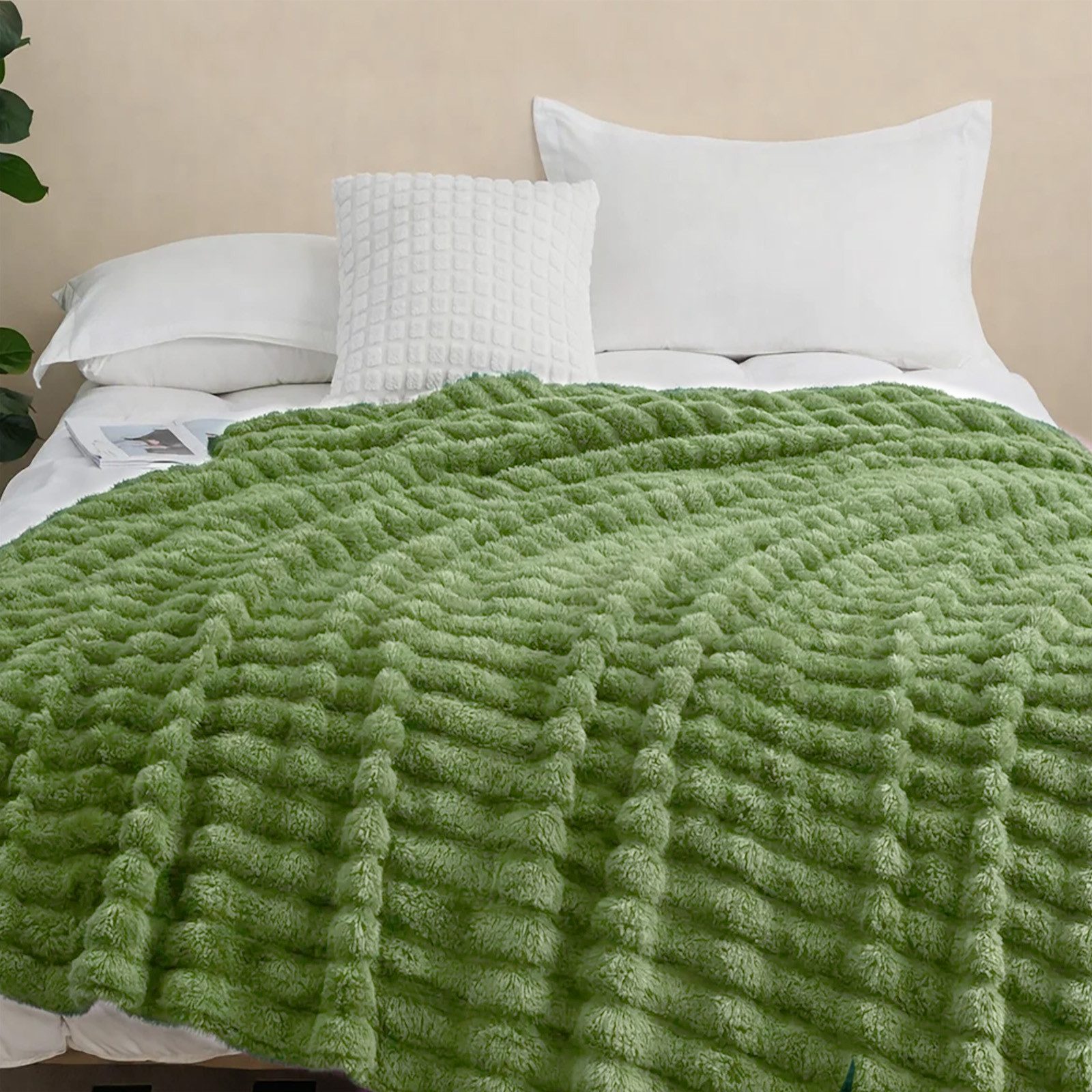 Wohndecke Blasen Decke Kuscheldecke Milchsamt Super Soft Wohndecke, CALIYO, Für Bett Sofa Schlafzimmer Wohn Kuscheldecken