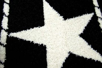 Kinderteppich Kinderteppich Sterne Schwarz Creme, TeppichHome24, rechteckig, Höhe: 0.9 mm