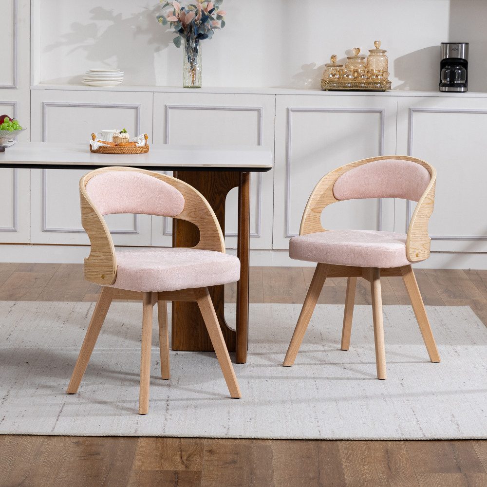 BBWL Esszimmerstuhl 2er Set drehbar Holzstuhl mit polster und ergonomischer Rückenlehne, Esszimmerstuhl modern